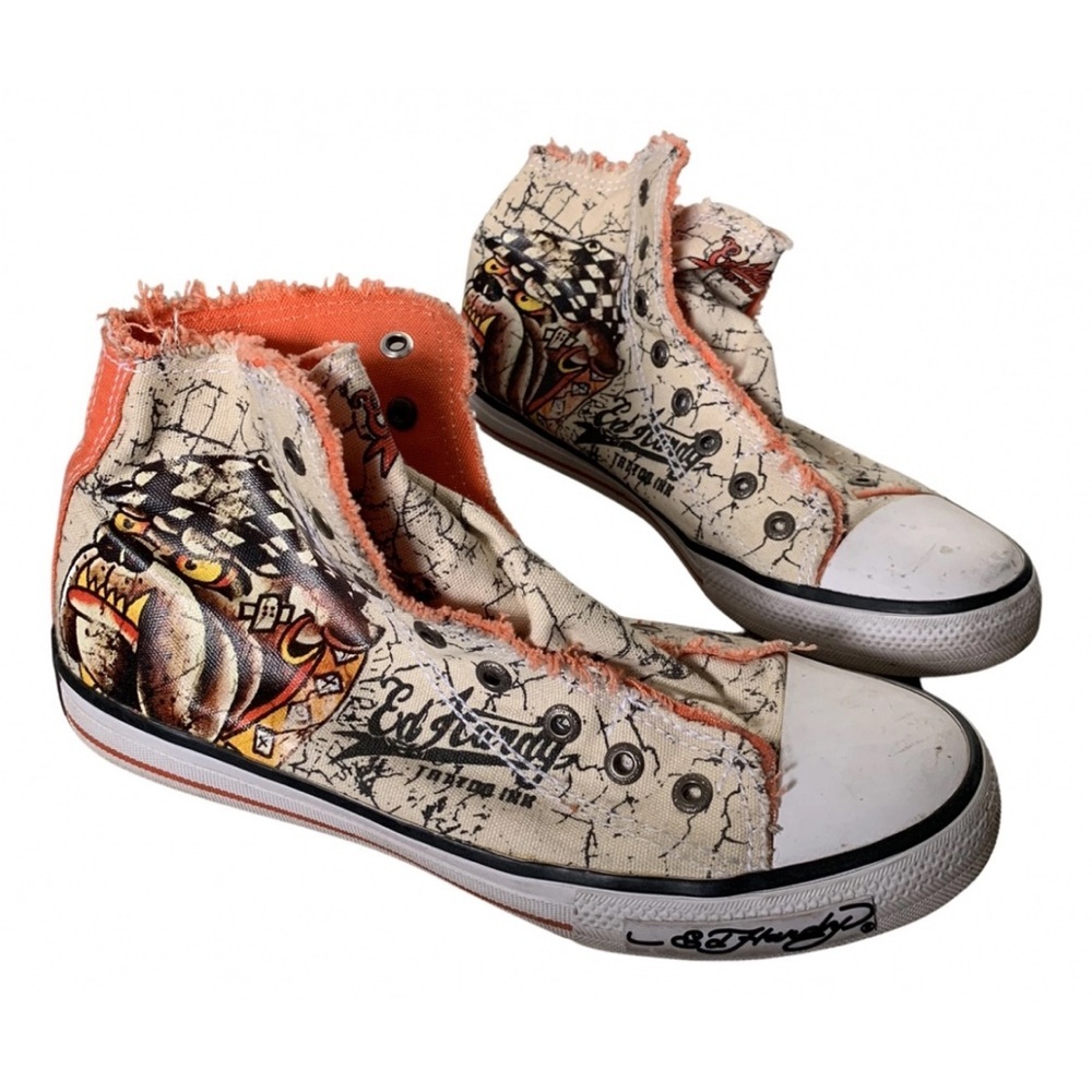 ED HARDY Highrise off-white graphic Hightop sneaker